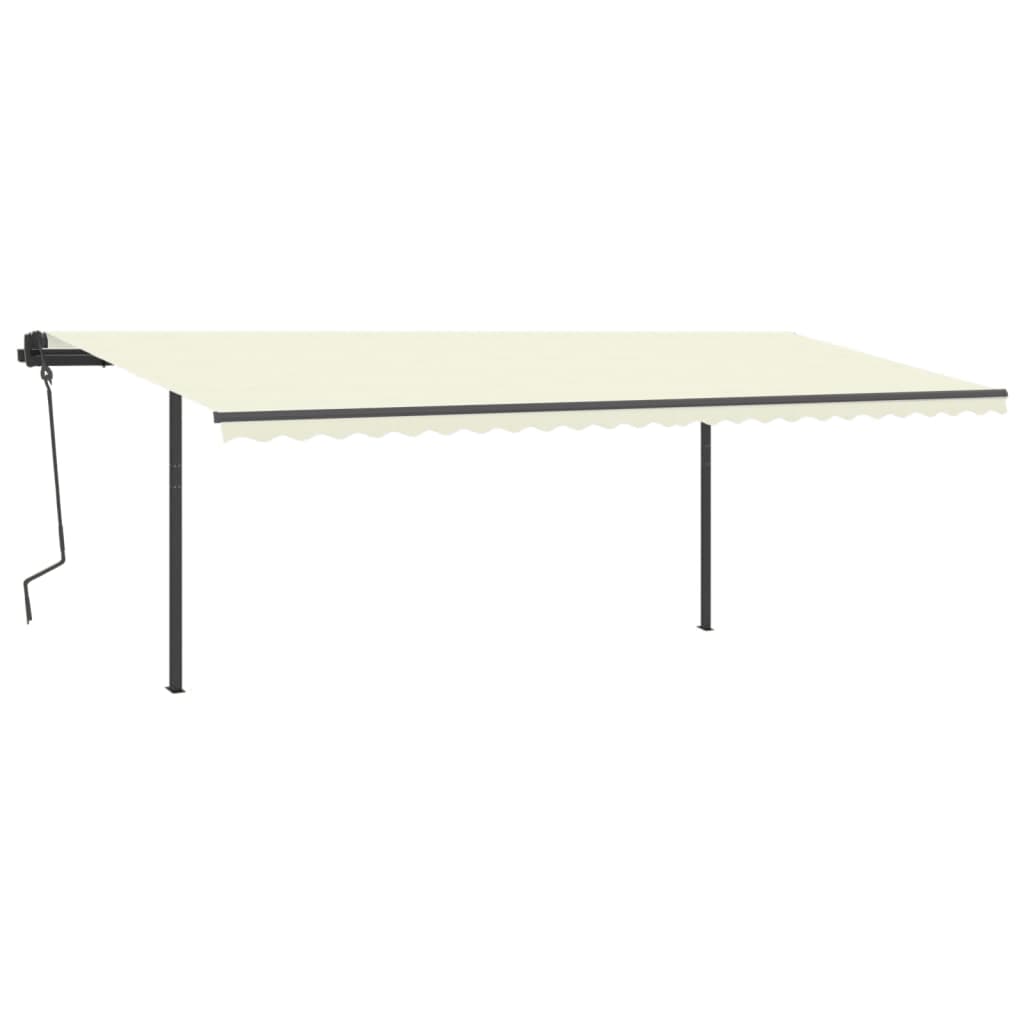 Vidaxl luifel exponierbar mit Posts 6x3,5 M cremefarben -colored