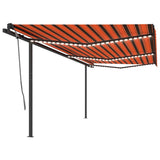 Vidaxl Luifel Automatik mit LED- und Windsensor 6x3,5 m orange Braun