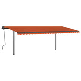 Vidaxl Luifel Automatik mit LED- und Windsensor 6x3,5 m orange Braun