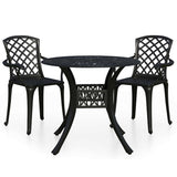 Vidaxl 3-delige bistroset gietaluminium zwart