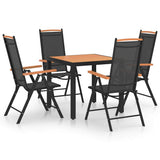 Vidaxl 5-delige tuinset aluminium zwart