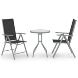 Vidaxl 3-delige bistroset aluminium en textileen zilverkleurig