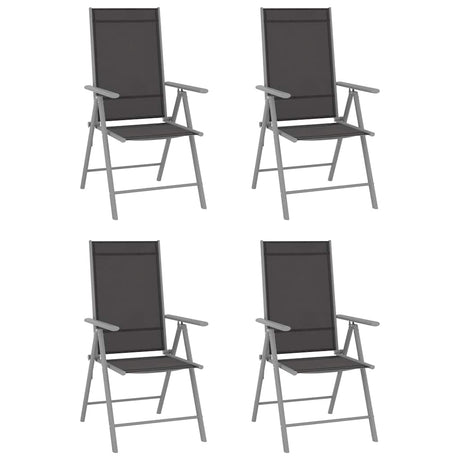 Vidaxl 5-delige tuinset aluminium en textileen zilverkleurig