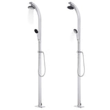 Vidaxl Outdoor -Dusche mit brauner Basis 220 cm Aluminium