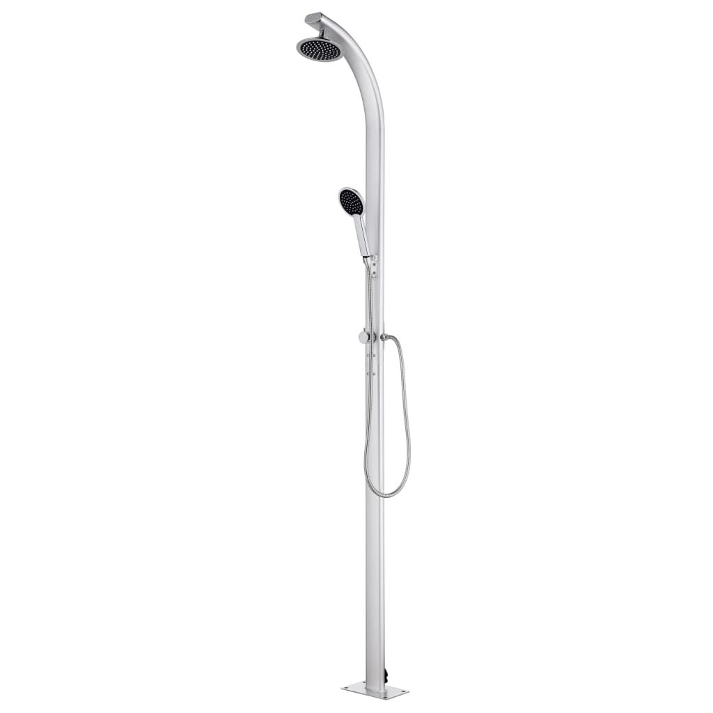 Douche extérieure vidaxl avec base brune 220 cm en aluminium