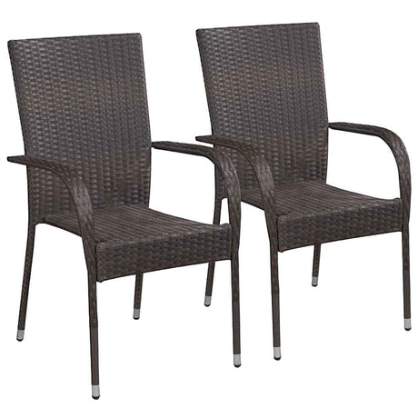 Vidaxl 3-delige tuinset poly rattan bruin
