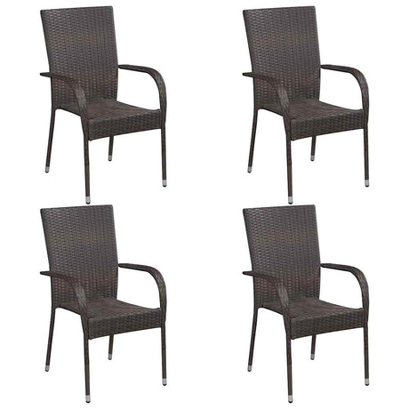 Vidaxl 5-delige tuinset poly rattan bruin