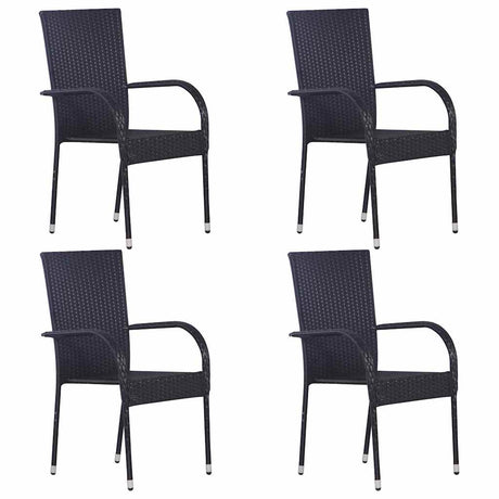 Vidaxl 5-delige tuinset poly rattan zwart