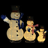 VidaXL dekorativer Schneemann-Familien-LED-Luxusstoff