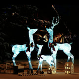 Vidaxl Weihnachtsdekorationen Rentierfamilie 201 LEDs Weiß und Silberfarben