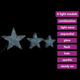 VIDAXL Weihnachtsdekoration Sterne 3 ST LED OUTER INTER INTERNE