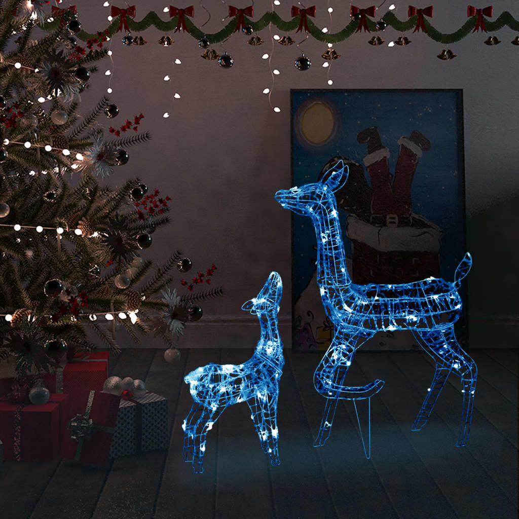 Vidaxl Weihnachtsdekorationen Rentierfamilie 160 LEDs Blaues Acryl