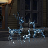 Vidaxl Weihnachtsdekorationen Rentierfamilie 300 LEDs Kalt weiße Acryl