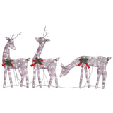 Vidaxl Reindeer Family Božič toplo bela 270x7x90 cm mreža z zlato barvo