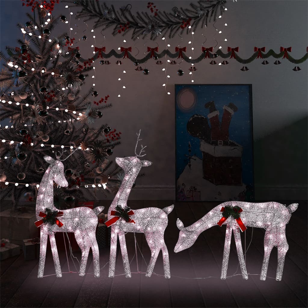 Vidaxl Reindeer Family Christmas Warm White 270x7x90 cm Mesh Guldfarvet