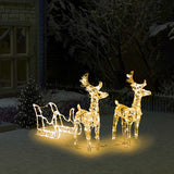 Vidaxl Weihnachtsdekorationen Rentier und Schlitten 160 LEDs 130 cm Acryl