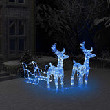 Vidaxl Weihnachtsdekorationen Rentier und Schlitten 160 LEDs 130 cm Acryl