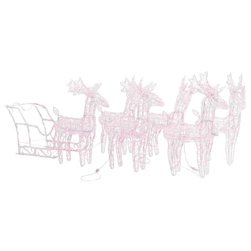 VIDAXL -Weihnachtsdekoration Rentiere und Sled 280x28x55 cm Acrylic