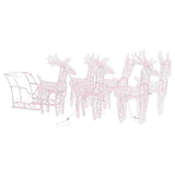 VIDAXL -Weihnachtsdekoration Rentiere und Sled 280x28x55 cm Acrylic