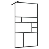 Vidaxl begehete Duschwand 90x195 cm ESG-Glas transparent und schwarz