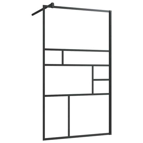 Vidaxl begehete Duschwand 90x195 cm ESG-Glas transparent und schwarz