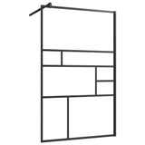 Vidaxl begehete Duschwand 100x195 cm ESG-Glas transparent und schwarz