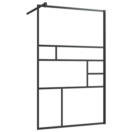 Vidaxl begehete Duschwand 100x195 cm ESG-Glas transparent und schwarz