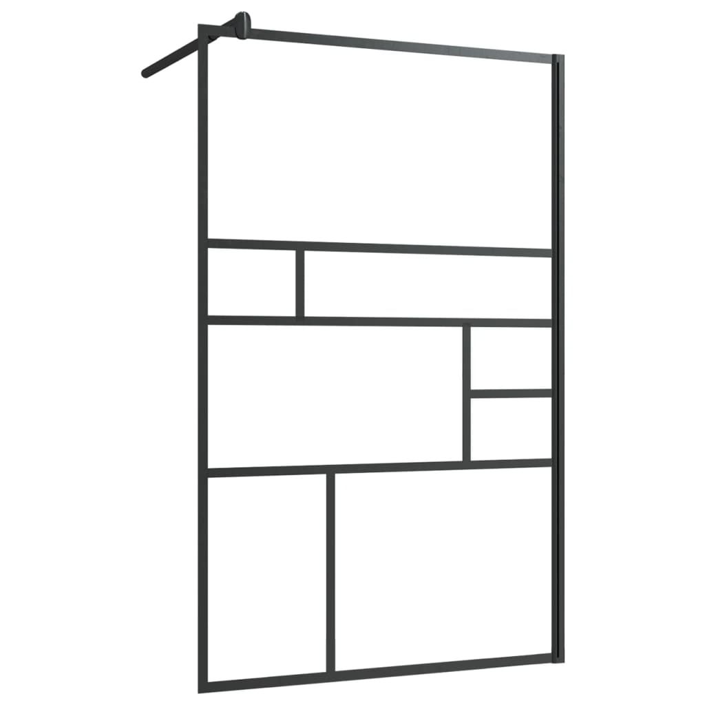 Vidaxl Walk-In Shower Wall 100x195 cm ESG-Glas trasparente e nero