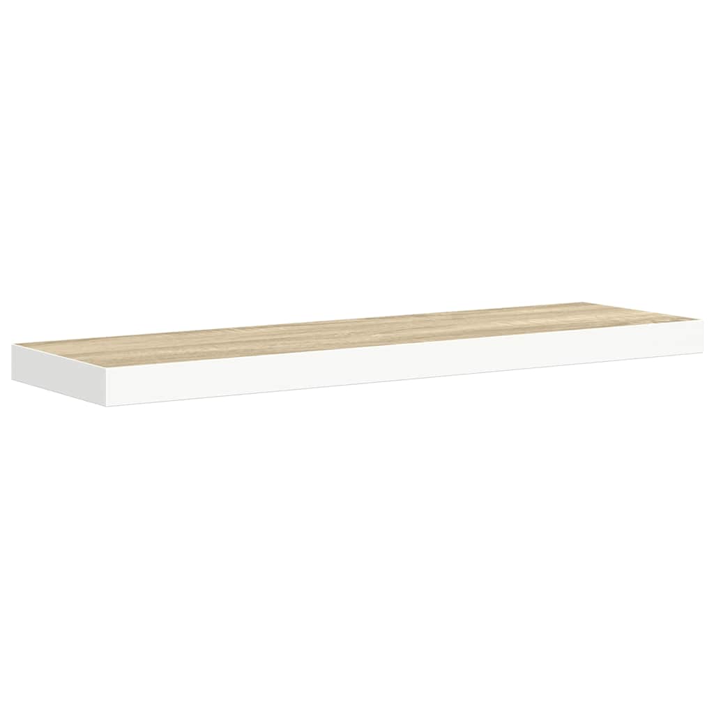 Vidaxl wandschap zwevend 80x23,5x3,8 cm mdf eikenkleurig en wit