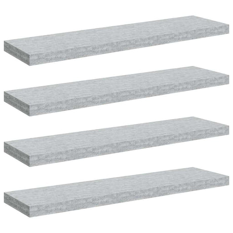 Vidaxl wandschappen zwevend 4 st 90x23,5x3,8 cm mdf betongrijs