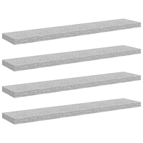 Vidaxl wandschappen zwevend 4 st 120x23,5x3,8 cm mdf betongrijs