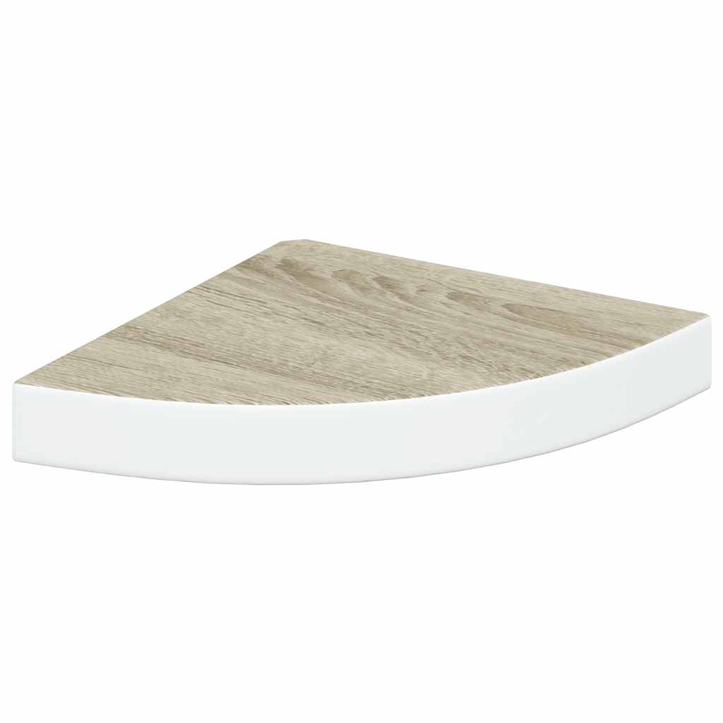 Vidaxl hoekwandschap 25x25x3,8 cm mdf eikenkleurig en wit