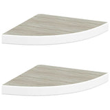 Vidaxl hoekwandschappen 2 st 35x35x3,8 cm mdf eikenkleurig en wit