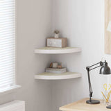 Vidaxl hoekwandschappen 2 st 35x35x3,8 cm mdf eikenkleurig en wit