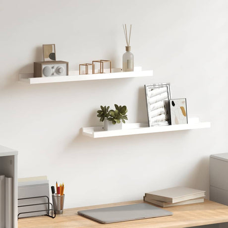 Vidaxl wandschappen 2 st 60x9x3 cm hoogglans wit