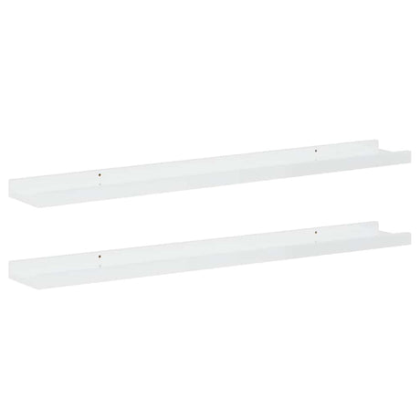 Vidaxl wandschappen 2 st 80x9x3 cm hoogglans wit