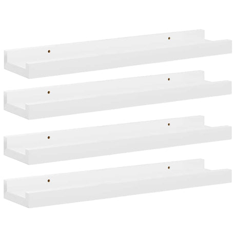 Vidaxl wandschappen 4 st 40x9x3 cm hoogglans wit