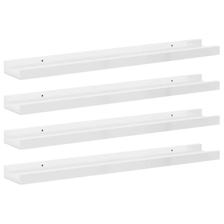 Vidaxl wandschappen 4 st 60x9x3 cm hoogglans wit