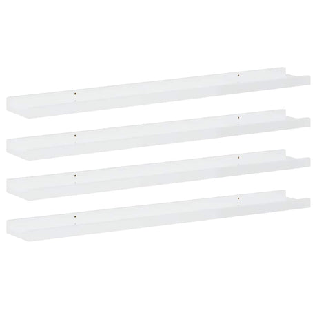 Vidaxl wandschappen 4 st 80x9x3 cm hoogglans wit