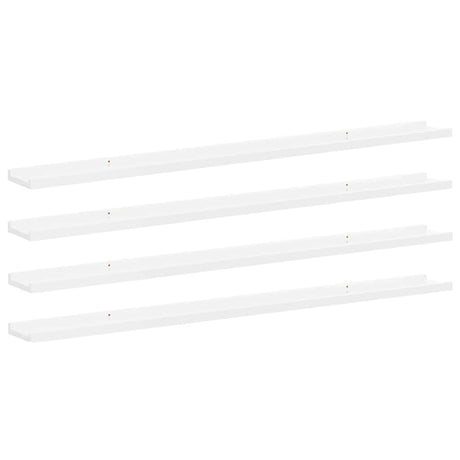 Vidaxl wandschappen 4 st 115x9x3 cm hoogglans wit