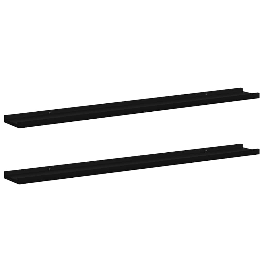 Vidaxl wandschappen 2 st 100x9x3 cm zwart