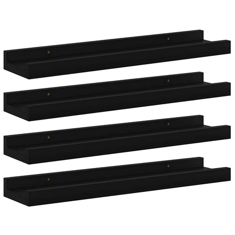 Vidaxl wandschappen 4 st 40x9x3 cm zwart