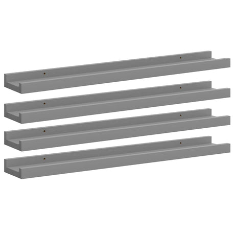 Vidaxl wandschappen 4 st 60x9x3 cm grijs