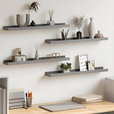 Vidaxl wandschappen 4 st 60x9x3 cm grijs