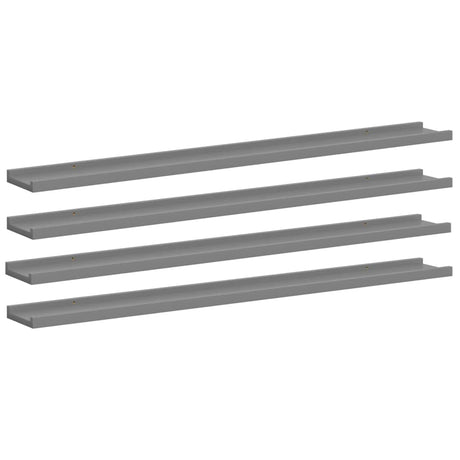 Vidaxl wandschappen 4 st 100x9x3 cm grijs