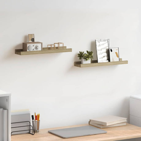 Vidaxl wandplanken 2 st sonoma eiken 40x9x3 cm