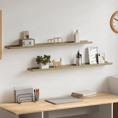 Vidaxl wandschappen 2 st 100x9x3 cm sonoma eikenkleurig