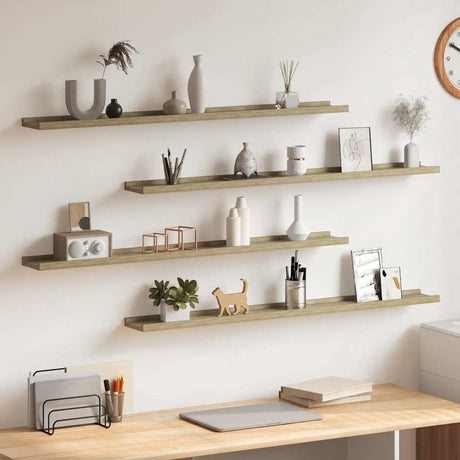 Vidaxl wandschappen 4 st 100x9x3 cm sonoma eikenkleurig