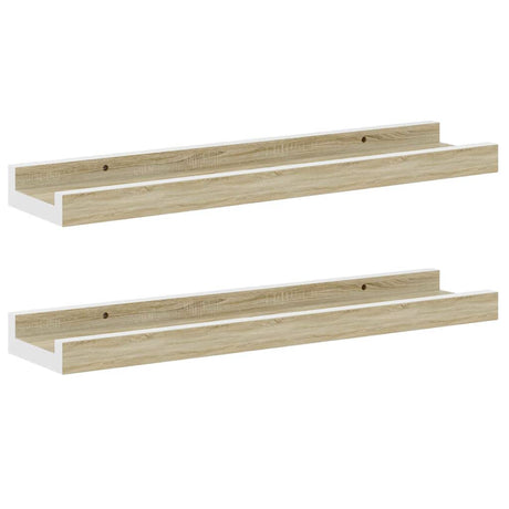 Vidaxl wandschappen 2 st 40x9x3 cm wit sonoma eikenkleurig