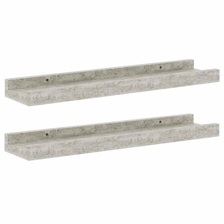 Vidaxl wandschappen 2 st 40x9x3 cm betongrijs